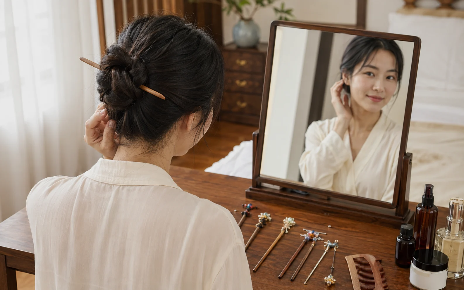how to use hair sticks in fine slippery hair